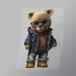 DCAB0005 Denim Teddy Bear Direct To Film Transfer Mock Up