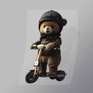 DCAB0006 Scooter Teddy Bear Direct To Film Transfer Mock Up