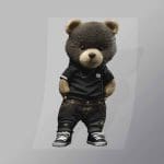 DCAB0020 Teddy Bear With Chain Direct To Film Transfer Mock Up