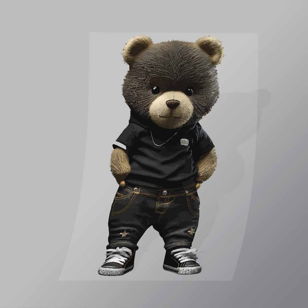 Teddy Bear With Chain DTF Apparel Transfer - DTF Shop