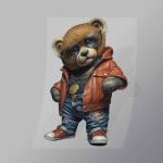 DCAB0026 Rapper Teddy Bear Direct To Film Transfer Mock Up