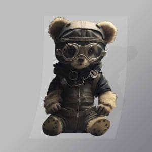 DCAB0028 Pilot Teddy Bear Direct To Film Transfer Mock Up
