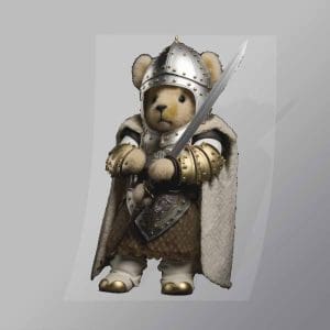 DCAB0030 Knighted Teddy Bear Direct To Film Transfer Mock Up