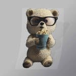 DCAB0033 Popcorn Teddy Bear Direct To Film Transfer Mock Up