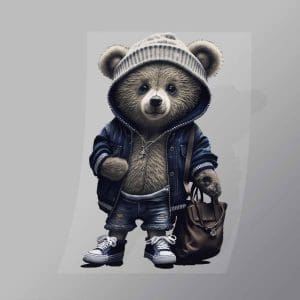 DCAB0043 Handsome Teddy Bear Direct To Film Transfer Mock Up