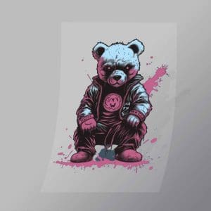 DCAB0054 Neon Teddy Bear Direct To Film Transfer Mock Up