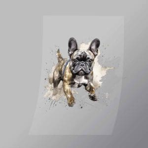 DCAD0004 Leaping Pug Direct To Film Transfer Mock Up