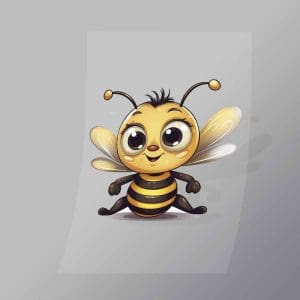 DCAH0006 Excited Bumble Bee Direct To Film Transfer Mock Up