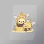 DCAH0013 Mumma Bee And Baby Bee Direct To Film Transfer Mock Up