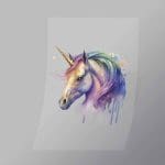 DCAU0001 Colourful Unicorn Direct To Film Transfer Mock Up