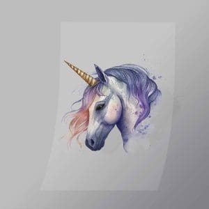 DCAU0002 Unicorn Side Angle Direct To Film Transfer Mock Up