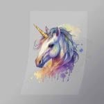 DCAU0006 Splatter Unicorn Direct To Film Transfer Mock Up