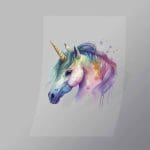 DCAU0009 Colourful Ink Splatter Unicorn Direct To Film Transfer Mock Up