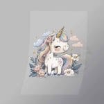 DCAU0013 Smiling Unicorn Direct To Film Transfer Mock Up