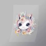 DCAU0014 Smiling Cute Unicorn Direct To Film Transfer Mock Up