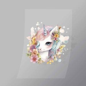 DCAU0015 Floral Unicorn Direct To Film Transfer Mock Up