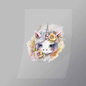 DCAU0022 Colourful Pastel Unicorn Direct To Film Transfer Mock Up