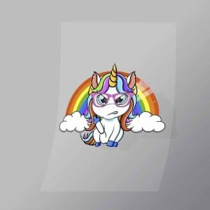 DCAU0024 Rainbow Unicorn Direct To Film Transfer Mock Up