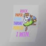DCAU0032 Rock Paper Scissors Throat Punch I Win Direct To Film Transfer Mock Up