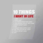 DCCD0059 10 Things I Want In Life Direct To Film Transfer Mock Up