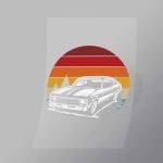 DCCD0063 Sunset Car Line Art Direct To Film Transfer Mock Up