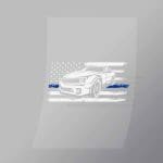 DCCD0072 American Muscle Car White Direct To Film Transfer Mock Up