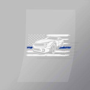 DCCD0072 American Muscle Car White Direct To Film Transfer Mock Up