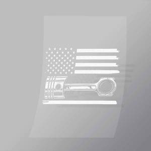 DCCD0080 American Piston Flag White Direct To Film Transfer Mock Up