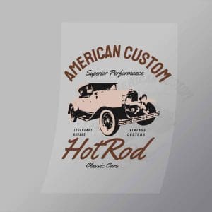 DCCD0109 American Custom Hodrod Direct To Film Transfer Mock Up
