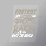 DCCD0116 Fastest Cars Race Club Direct To Film Transfer Mock Up