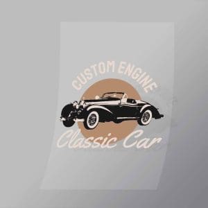 DCCD0165 Custome Engine Classic Car Direct To Film Transfer Mock Up