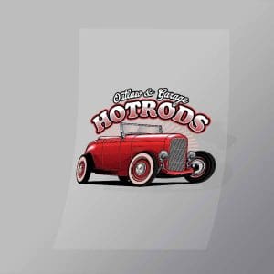 DCCD0196 Outlaw And Garage Hotrods Direct To Film Transfer Mock Up