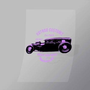 DCCD0230 Hotrod Customs Est 1969 Purple Direct To Film Transfer Mock Up