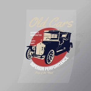 DCCD0255 Old Cars Superior Performance Direct To Film Transfer Mock Up