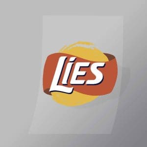 DCCF0048 Lies Brand Spoof Direct To Film Transfer Mock Up