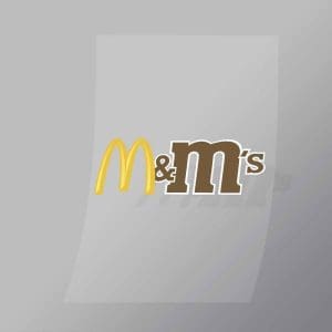 DCCF0053 M and Ms Brand Spoof Direct To Film Transfer Mock Up