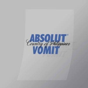 DCCF0095 Absolut Vomit Brand Spoof Direct To Film Transfer Mock Up