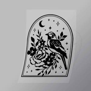 DCGD0013 Bird Illustration Direct To Film Transfer Mock Up