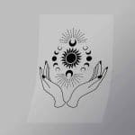 DCGD0024 Hands And Moon Illustration Direct To Film Transfer Mock Up