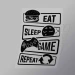 DCGG0006 Eat Sleep Game Repeat Large Direct To Film Transfer Mock Up