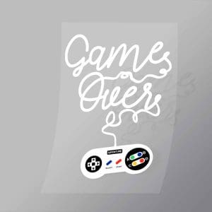 DCGG0041 Game Over White Direct To Film Transfer Mock Up