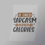 DCGP0010 If Only Sarcasm Burned Calories Direct To Film Transfer Mock Up