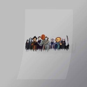 DCHM0013 Horror Character Collage Direct To Film Transfer Mock Up