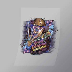 DCHM0015 Freddy Kruger Sweet Dreams Direct To Film Transfer Mock Up