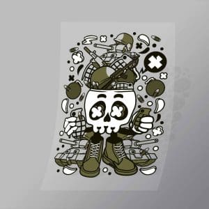 DCLC0017 Army Skull Head Direct To Film Transfer Mock Up