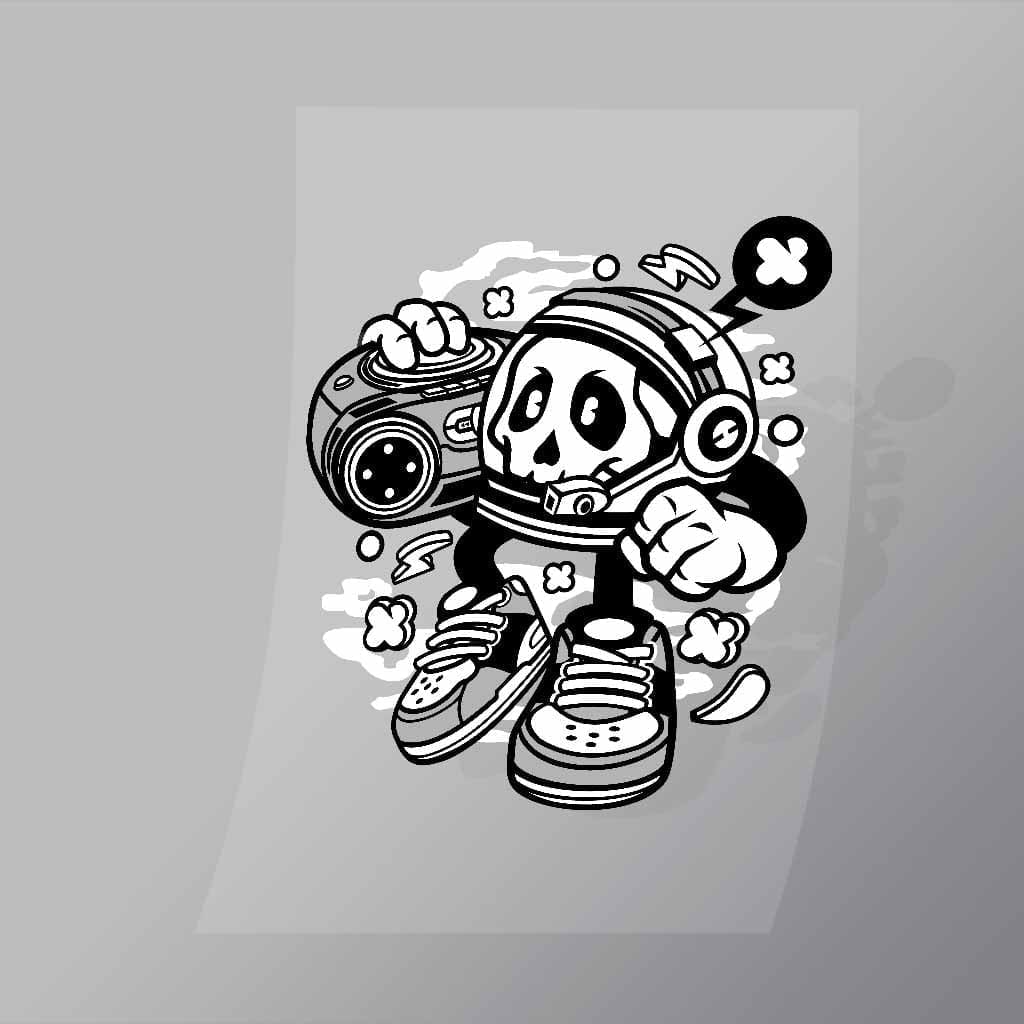 DCLC0020 Astronaut Boombox Direct To Film Transfer Mock Up