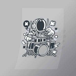 DCLC0026 Astronaut Drummer Direct To Film Transfer Mock Up