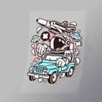 DCLC0029 Astronaut Jeep Driver Direct To Film Transfer Mock Up