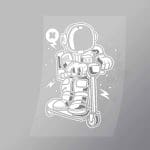 DCLC0030 Astronaut Riding Scooter Direct To Film Transfer Mock Up