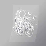 DCLC0031 Astronaut Scooter Direct To Film Transfer Mock Up